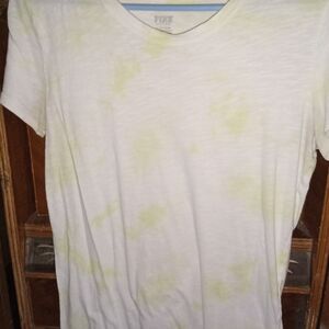 PINK Victoria's Secret White and Yellow Tie-Dye Tee